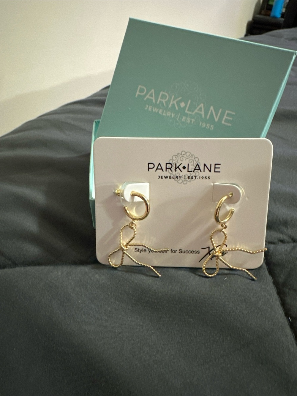 Park Lane Gold Bow Hoop Dangle Earrings
